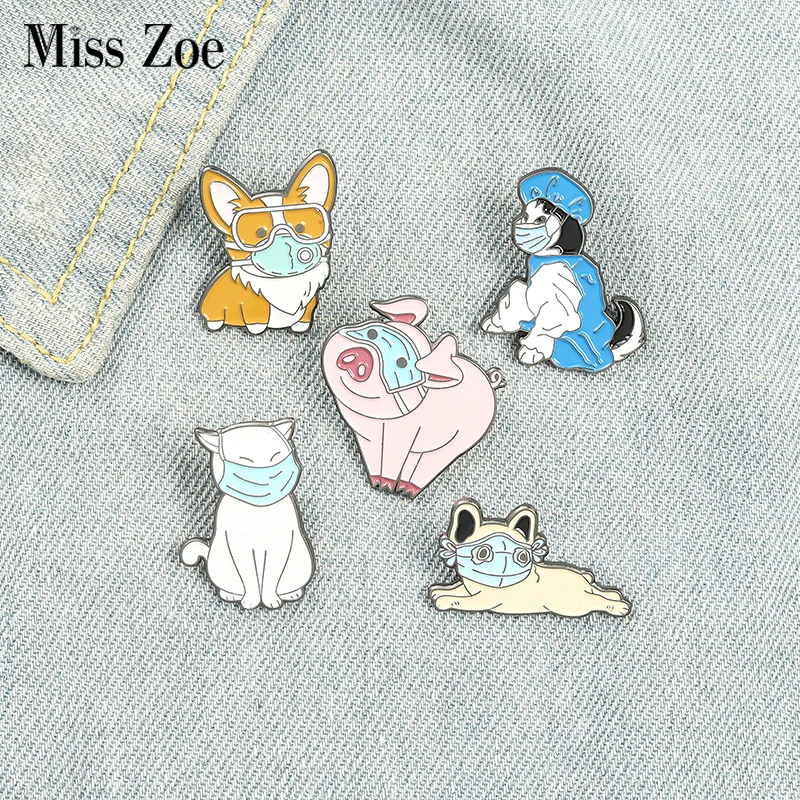 

Life First Animal Enamel Pin Custom Cat Dog Pig Corgi Husky French Bulldog Brooches Bag Lapel Pin Cartoon Fun Badge Jewelry Gift