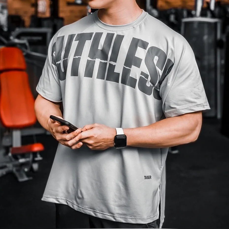 

Hot summer new printed basic T-shirt men's fashion Loose O collar fitness exercise slim fit T-shirt Men's high quality breathabl