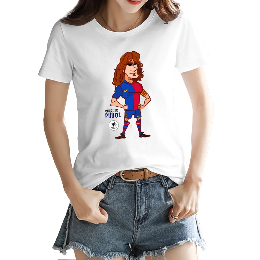 

Soccer Football Gift Campaign Spain 3 Puyols and Carless Champion Funny T-shirts High quality Fitness USA Size