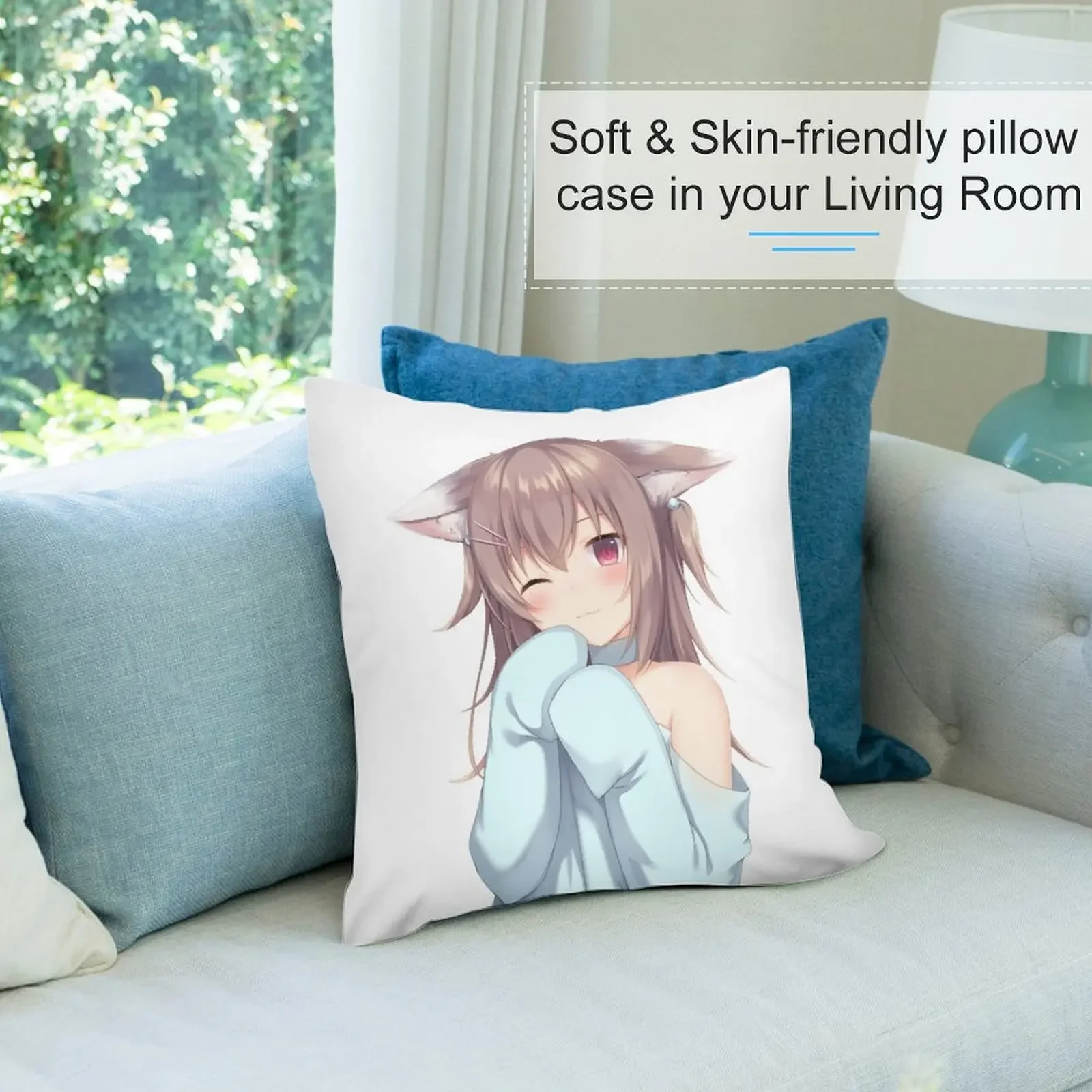 Очаровательная подушка с изображением кота Неко для девочек декоративная дивана