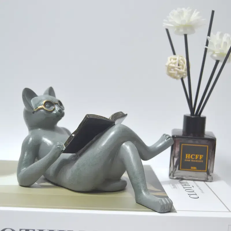 

Скульптура, литература для чтения кошек, ремесло из смолы, домашний декор