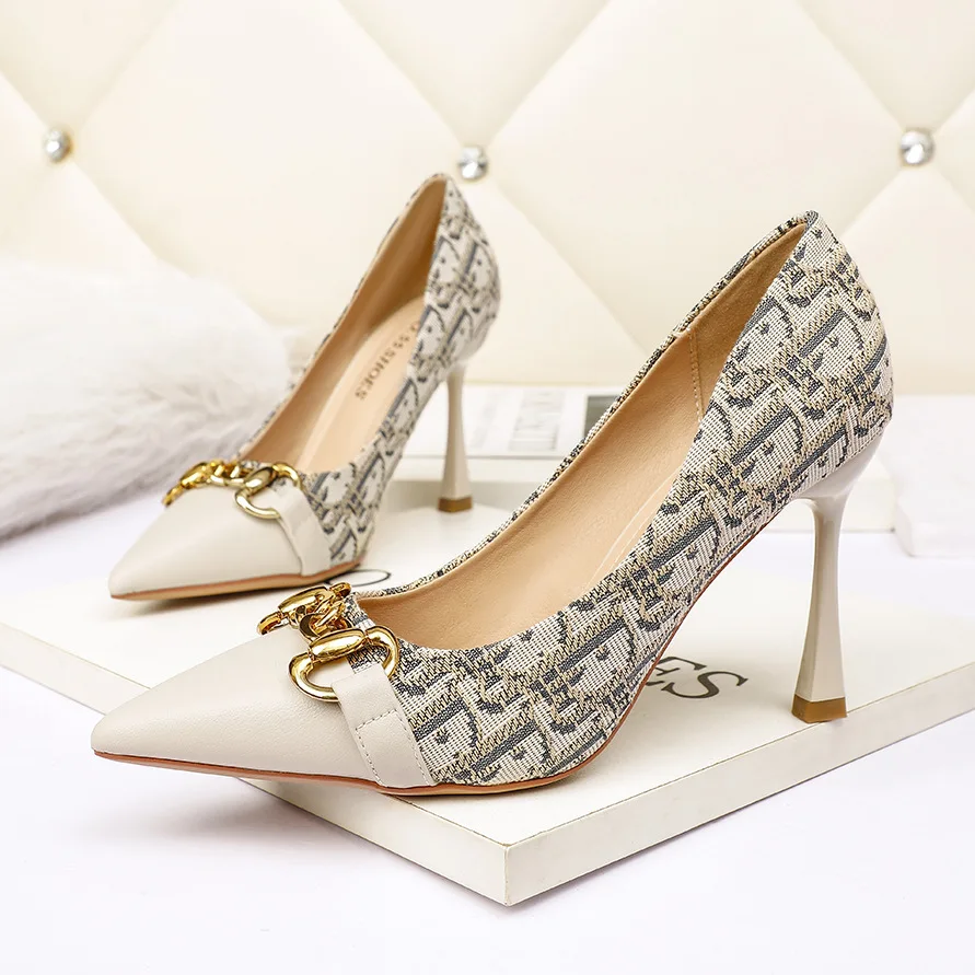 

Sexy Pointed Shallow Mouth High Heels Nightclub Women's Single Shoes Net Red Thin Heel Banquet Women's Shoes