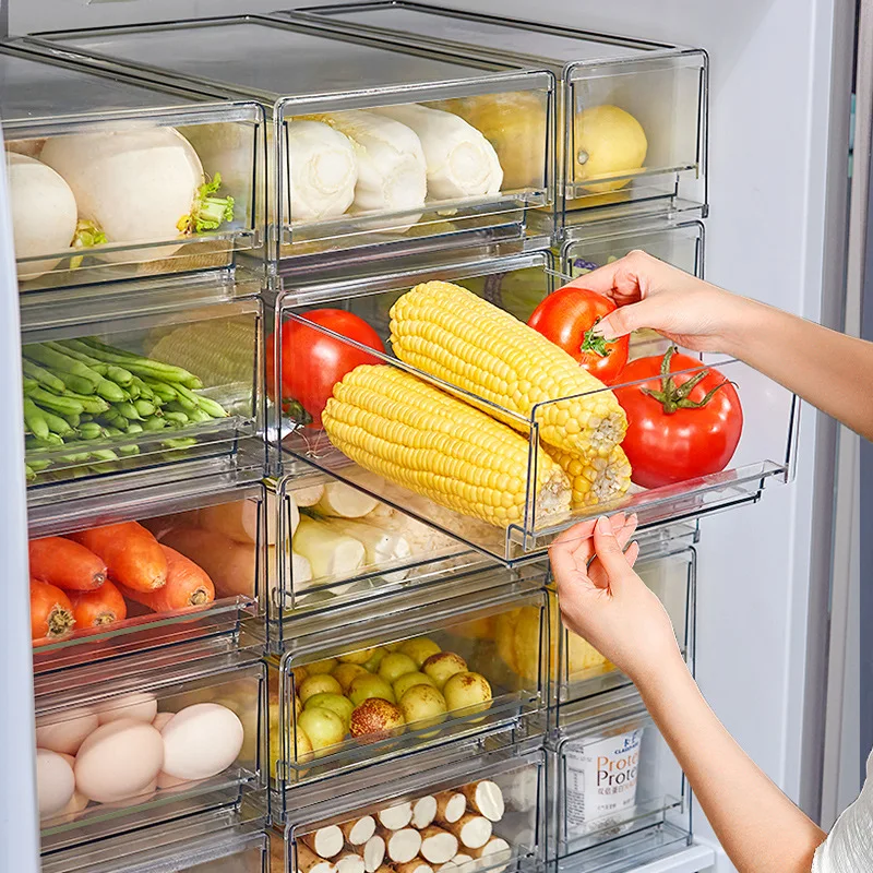 

Прозрачный Женский ящик для хранения, ящик для морозильной камеры, столешница для хранения продуктов, овощей и фруктов