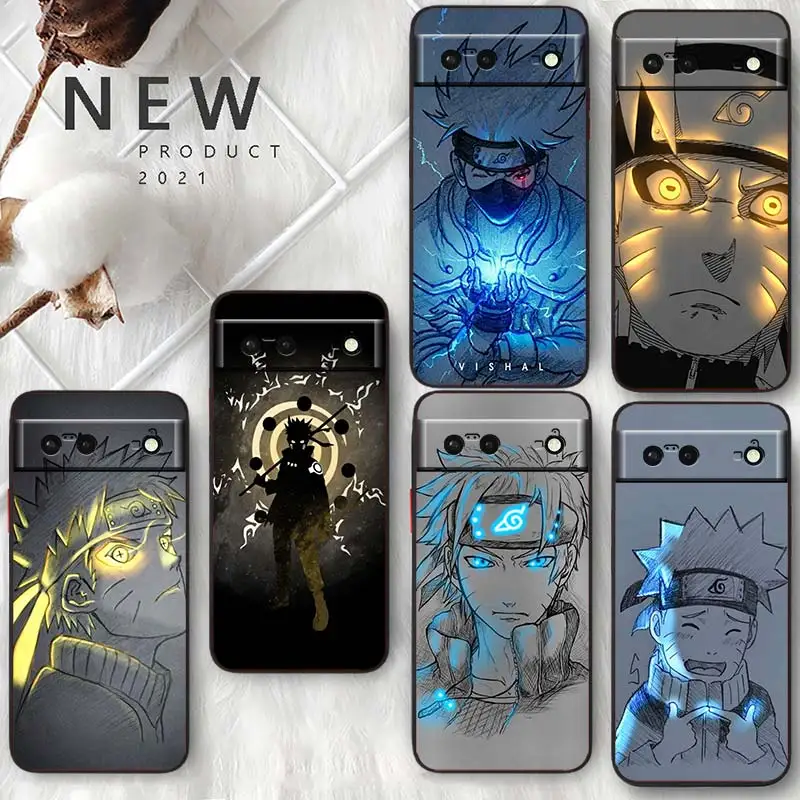 

Anime Creative Hand Drawn Phone Case For Google Pixel 7 6 Pro 6A 5A 5 4 4A XL 5G Soft Silicone Fundas Coque Capa Black Cover