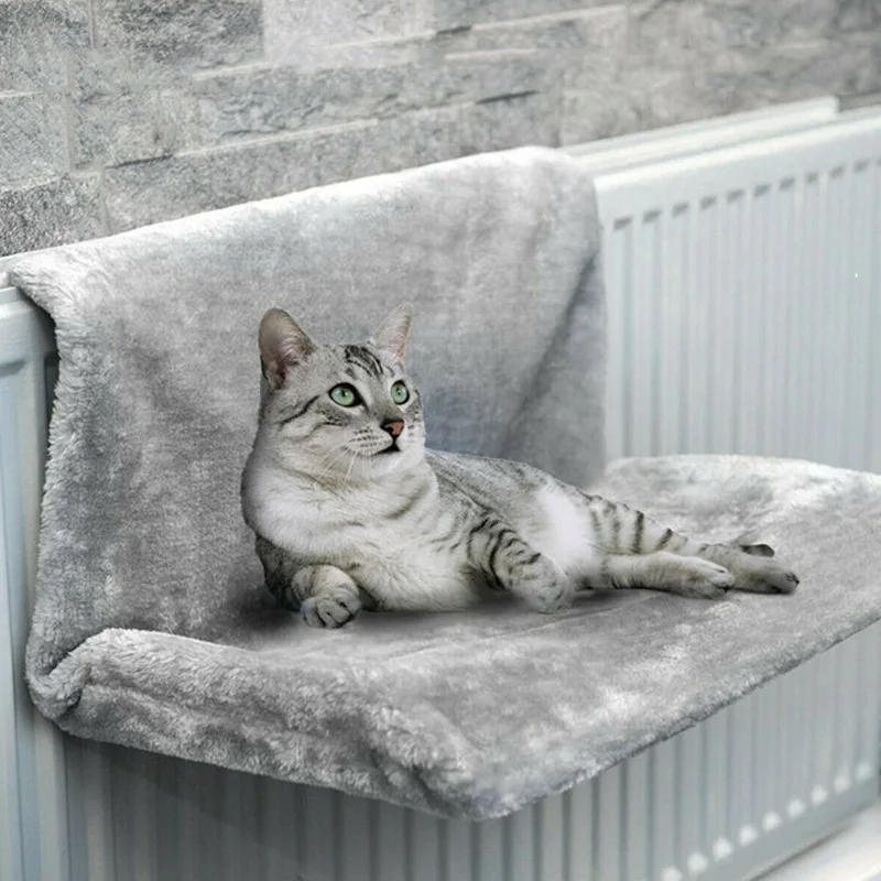 

Winter Hanging Window Chair Fleece Hammock Radiator Cat Bed Soft Durable Metal Iron Cradle Kitten Small Pets Warm Sleeping Beds