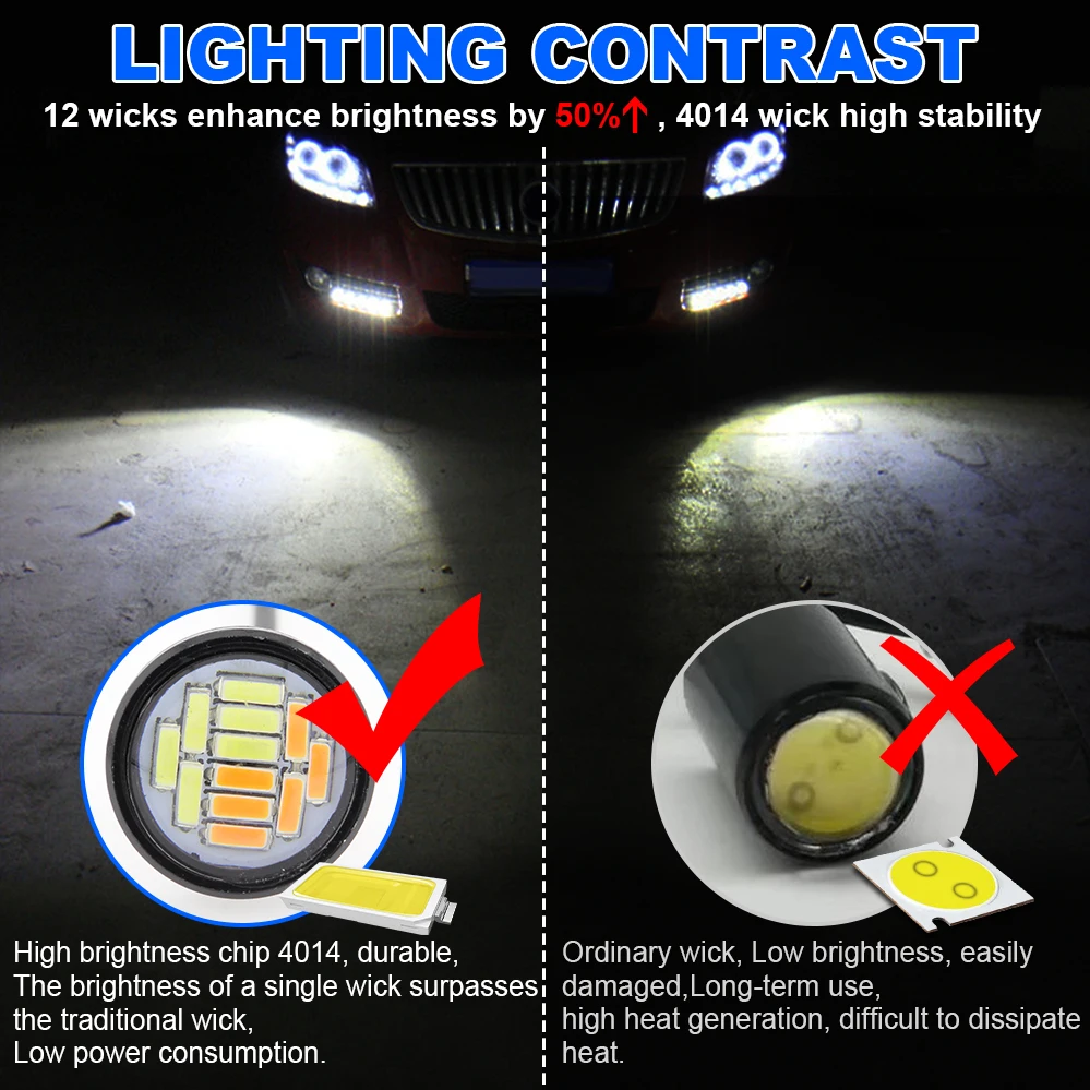 4/10 шт. Водонепроницаемая Автомобильная противотуманная лампа Eagle Eye 4014 12SMD 12 В 23 мм