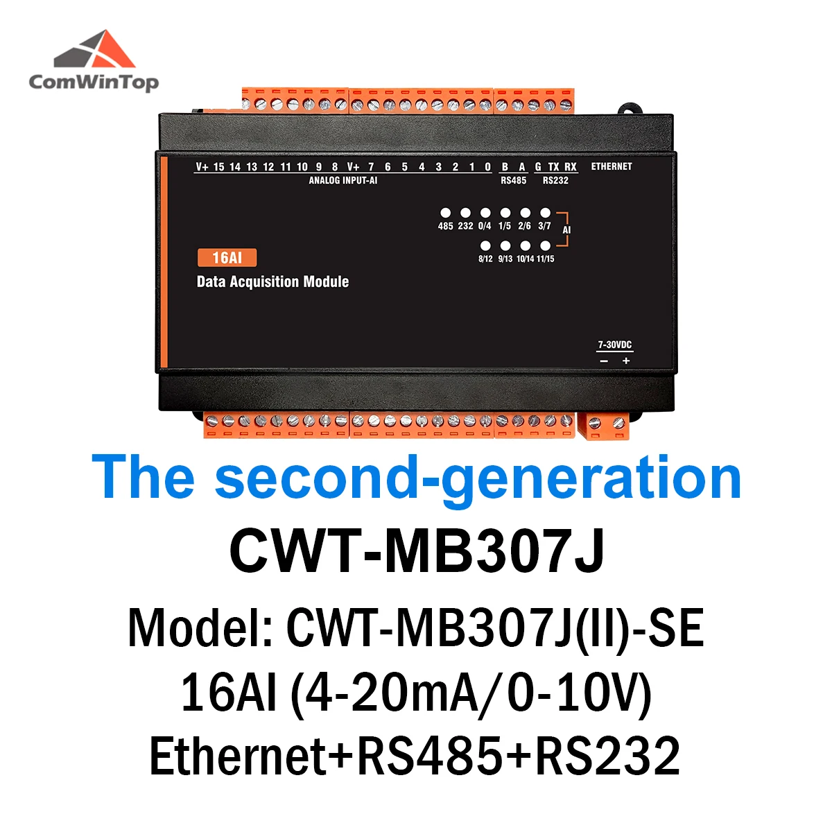 CWT-MB307J 16AI 4-20mA аналоговый вход 16-битный прецизионный Modbus Rtu