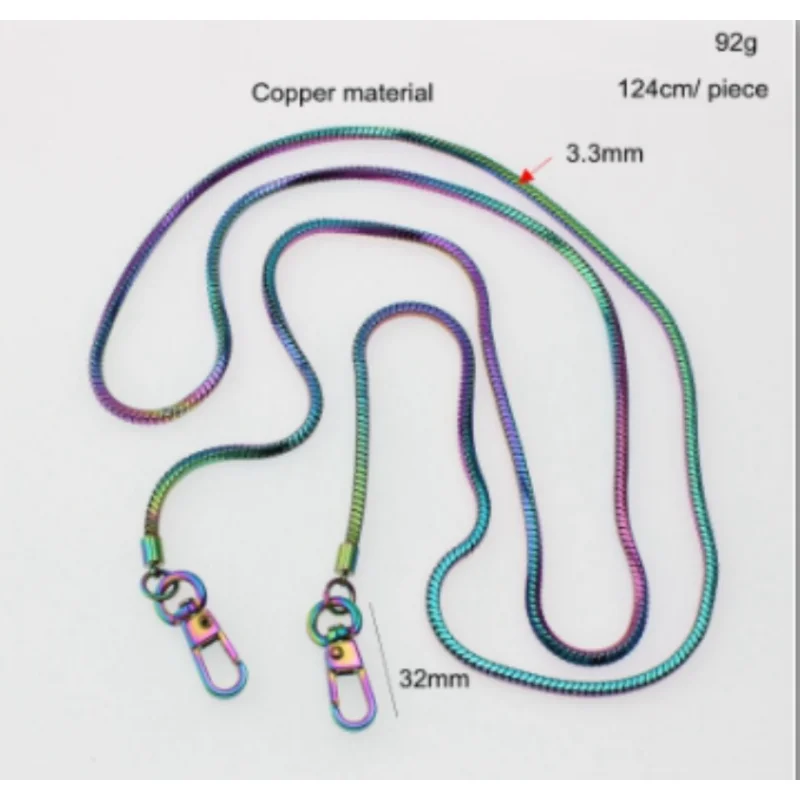 120cm Bags Chains Belts Strap Cross Body Handbag Shoulder Bag Snake Chain Strap Replacement Metal DIY Bag Accessories Belt