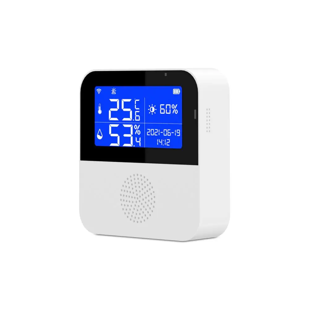 

Датчик температуры и влажности Tuya Wi-Fi, комнатный термометр, гигрометр для умного дома, работает с приложением Google Assistant