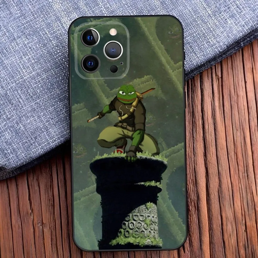 Sad Frog P-Pepe Phone Case For iPhone 16 15 14 13 12 11 Pro X XS Max XR Plus Mini Soft Black Cover