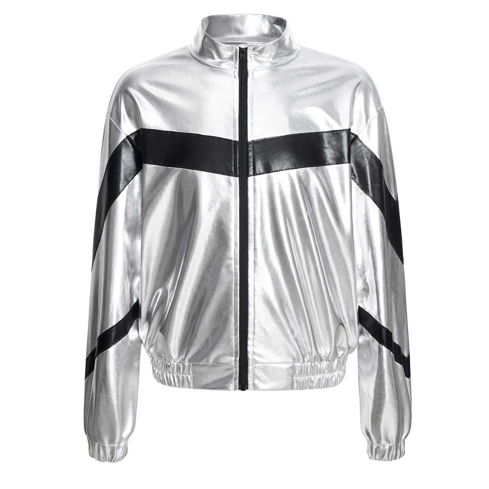 Детский танцевальный Топ в стиле хип-хоп для девочек куртка блестящее