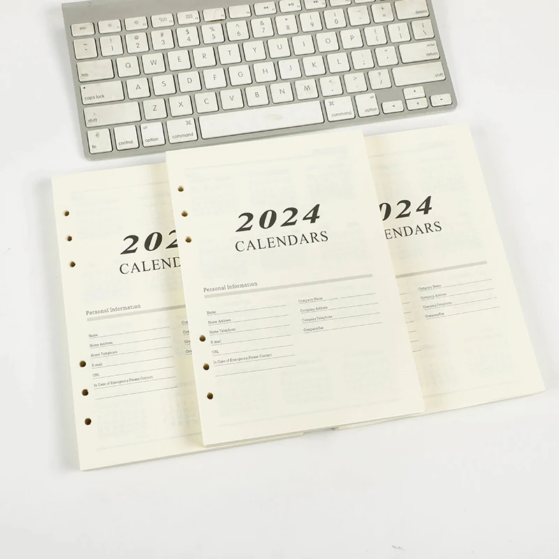 

New 2024 Loose Leaf Notebook Refills Kawaii Binder Diary Journal Planner Notepad Schedule Agenda Organizer Cute Stationery