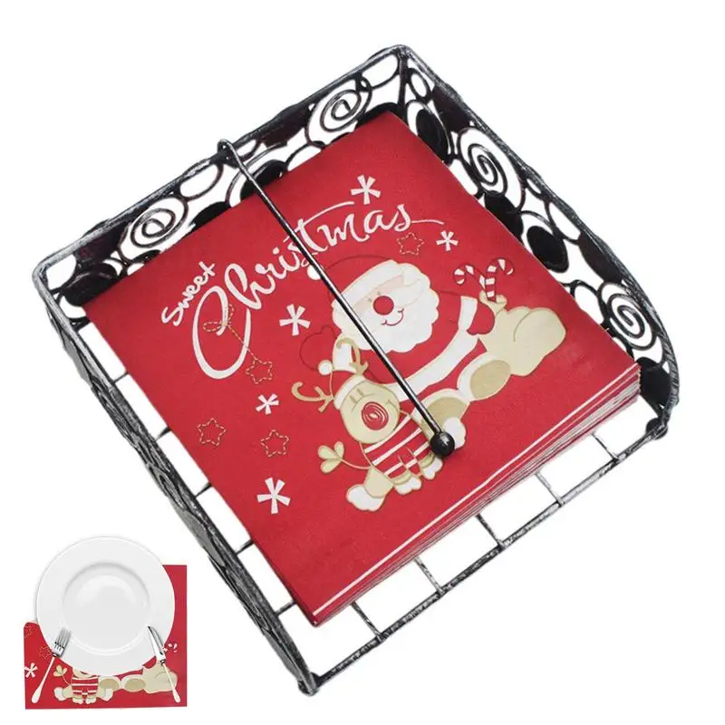 

Christmas Napkins Paper Santa Claus Christmas Napkins Table Dinner Napkins For Hotel Restaurant And Weddings Christmas Party