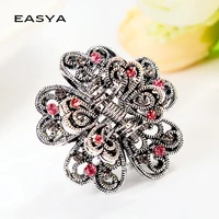easya 2022 new arrival retro hair claws 4 colors flower butterfly wedding hair clips for women vintage hair accessories
