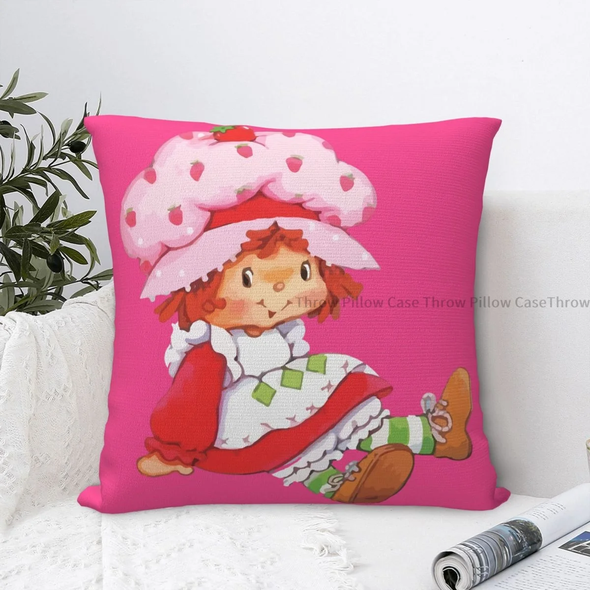 

1980s мультфильм Cojines клубника диванная Подушка Чехол наволочки домашний диван стул декоративный рюкзак