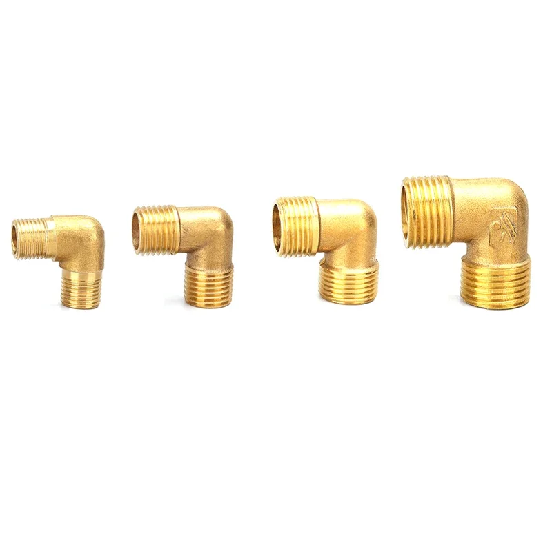 Адаптер фитинга для латунной трубки, 90 градусов, 1/8 дюйма, 1/4 дюйма, 3/8 дюйма, 1/2 дюйма, 3/4 дюйма, коленчатый фитинг для воды, масла и газа BSP, муфта