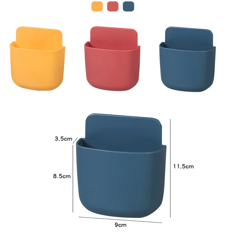 wall mounted storage box remote control air conditioning tv remote control storage holder case phone plug stand shelf organizer free global shipping