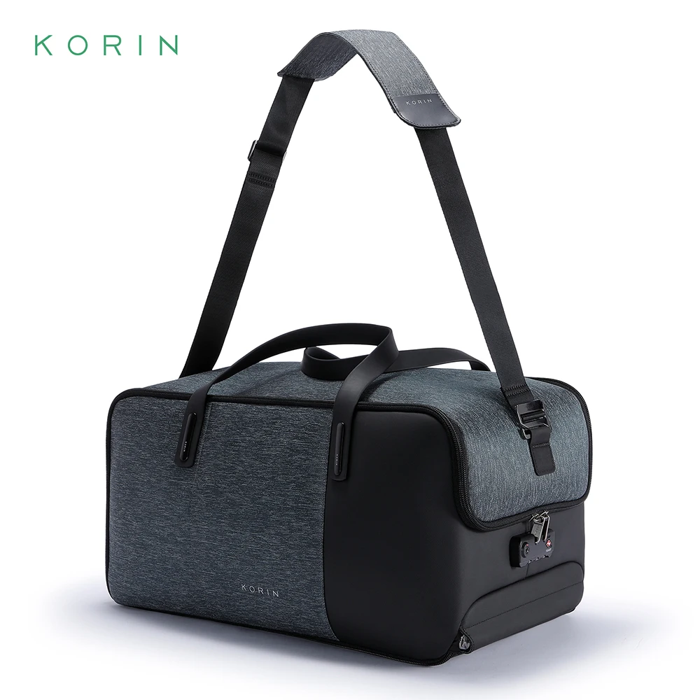 KORIN Travel Bag 30L Foldable Duffle Bag with Shoes Compartment Packable for Men Women Anti-theft & Water-proof & Tear Resistant