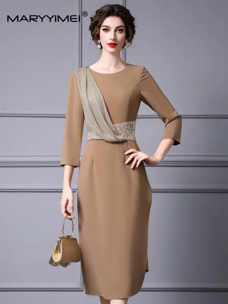 Женское винтажное бальное платье с круглым вырезом и рукавом 2024