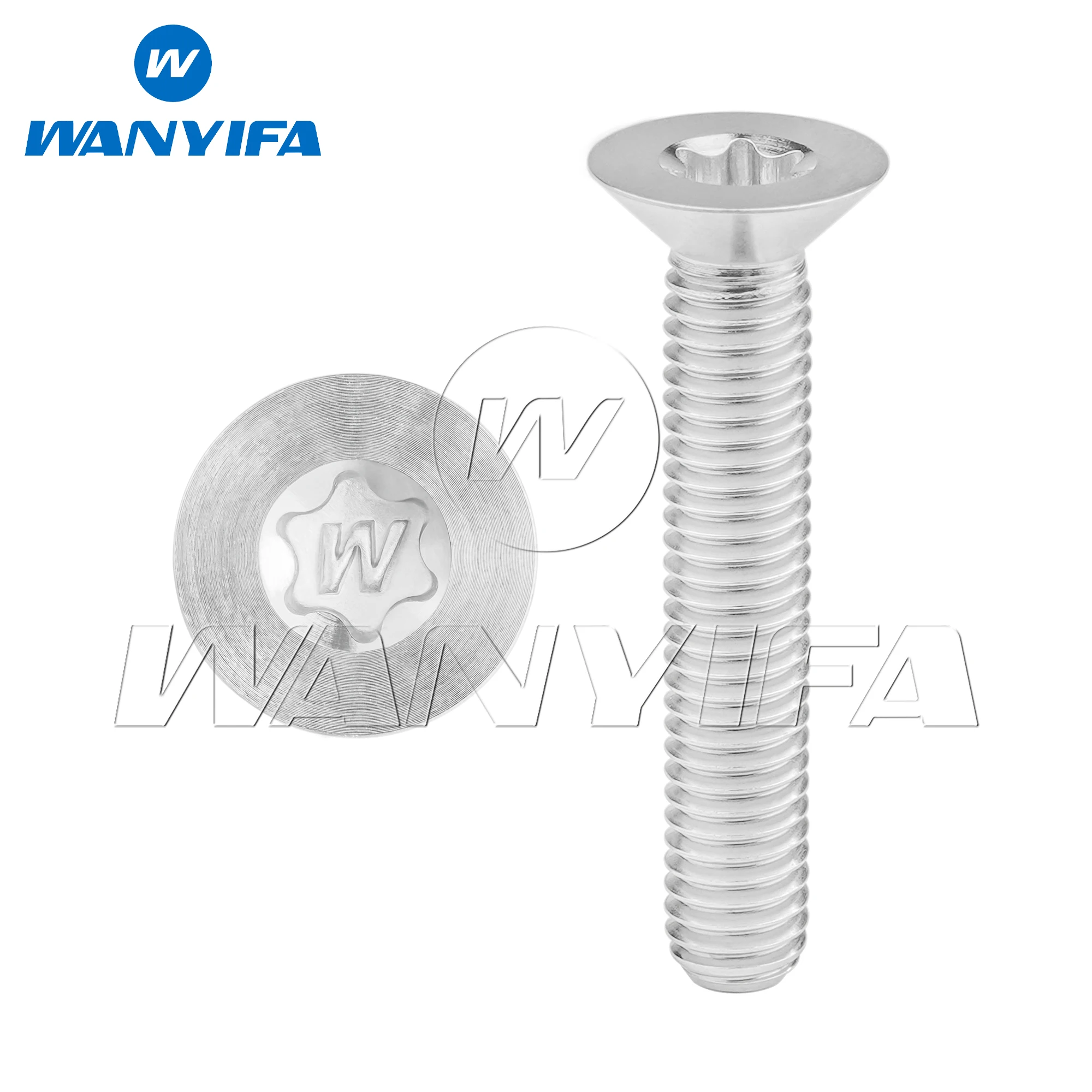 

Титановый болт Wanyifa M6/M8x10 12 15 20 25 30 35 40 45 50 55 60 65 70 мм с потайной головкой Torx с винтом с логотипом "W" Ti крепеж