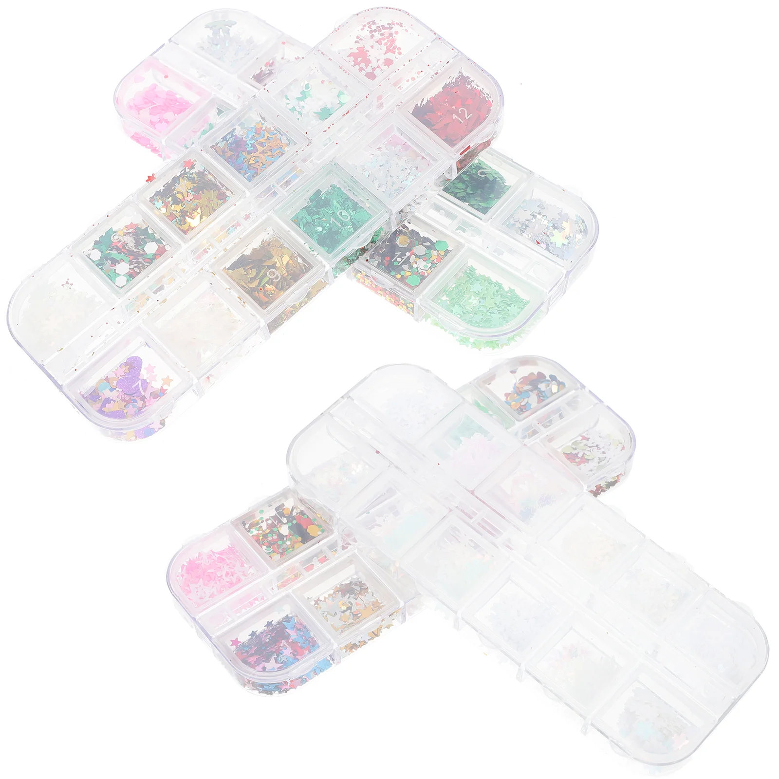 

4 Boxes Nail Snowflake Festival DIY Christmas Nail Supplies Manicure Stickers