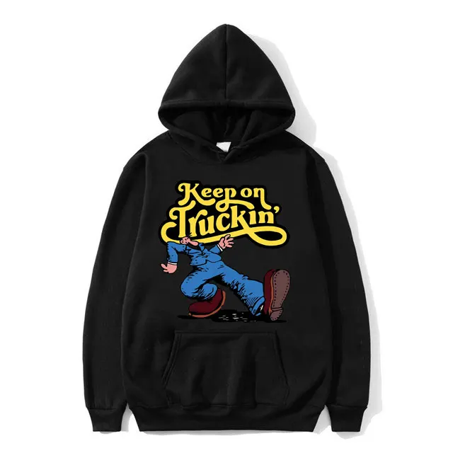 

Keep on Truckin Graphic Hoodie Unisex Funny Gym Hip Hop High Quality Sweatshirt Men Women Fashion Vintage Manga Loose Hoodies