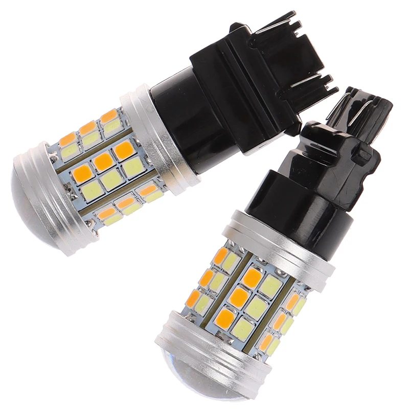 2pcs 12V DC 5W Led Bulb DRL 3157-2835-45SMD Auto Lamp Dual Color T25 3157 LED Turn Signal Light |