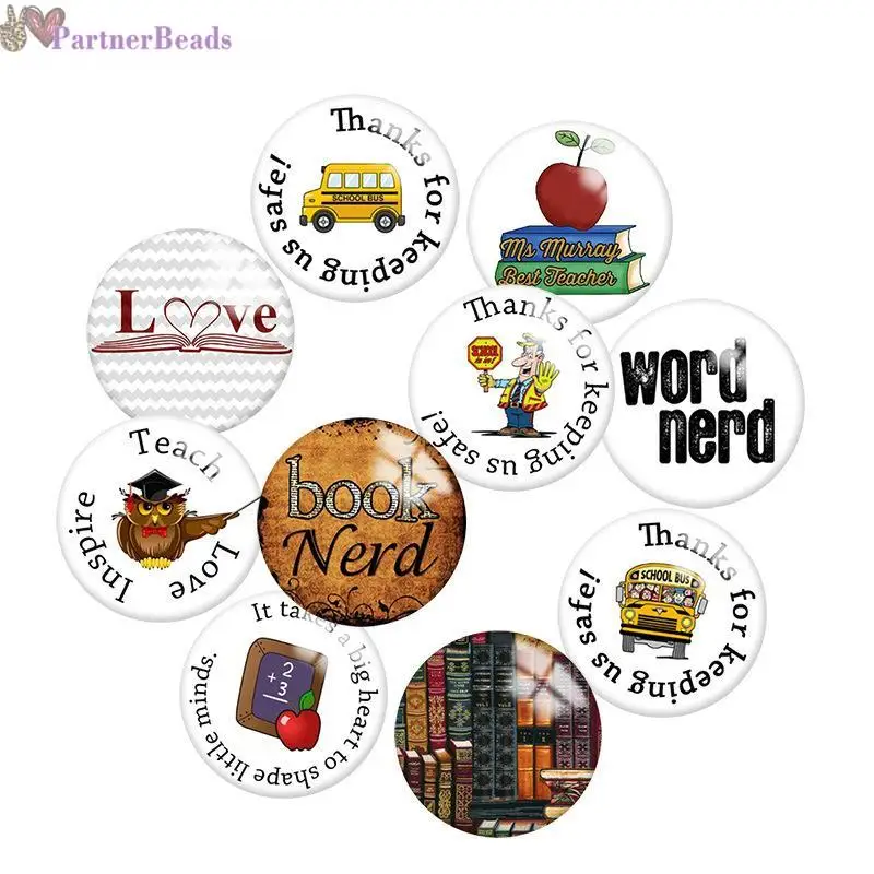 

Words Book Love Round Photo Glass Cabochon Demo Flat Back Making Findings 20mm Snap Button N0551