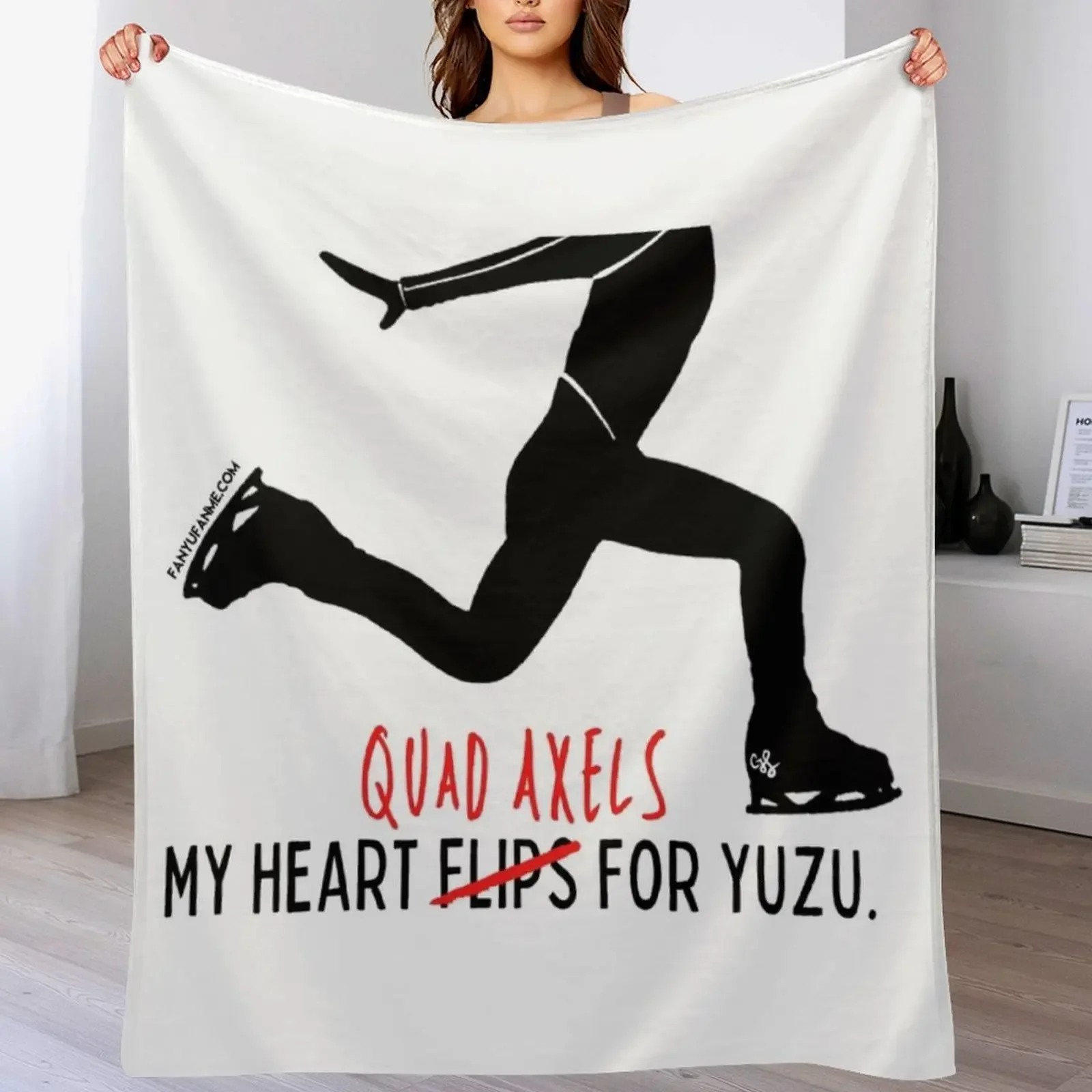 Фланелевое одеяло FanyuFanme - My Heart Quad Axels For Yuzu Yuzuru Hanyu