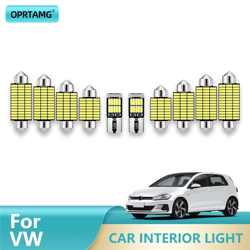 

OPRTAMG Car LED Interior Reading Lamp Bulb Light T10 C5W For Volkswagen Golf Passat Touran Beetle Tiguan TOUAREG Caddy PHAETON