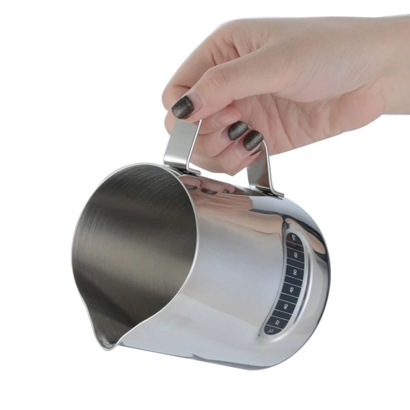 Кувшин для взбивания молока из нержавеющей стали с датчиком температуры 600 мл |