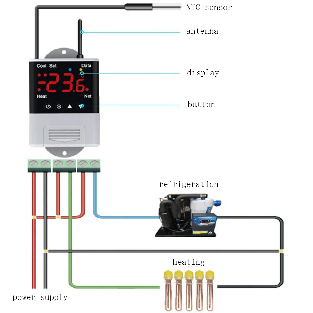Термостат DTC1201 с Wi-Fi и цифровым дисплеем 110-230 В переменного тока