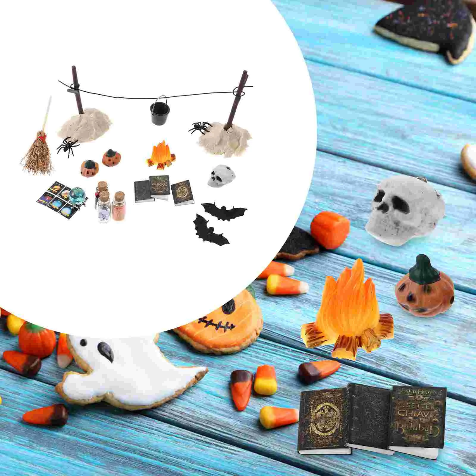 

Halloween Adornments Mini House Decor Prop Micro Landscape Ornaments Desktop Home Decoration Festive Plastic Accessories