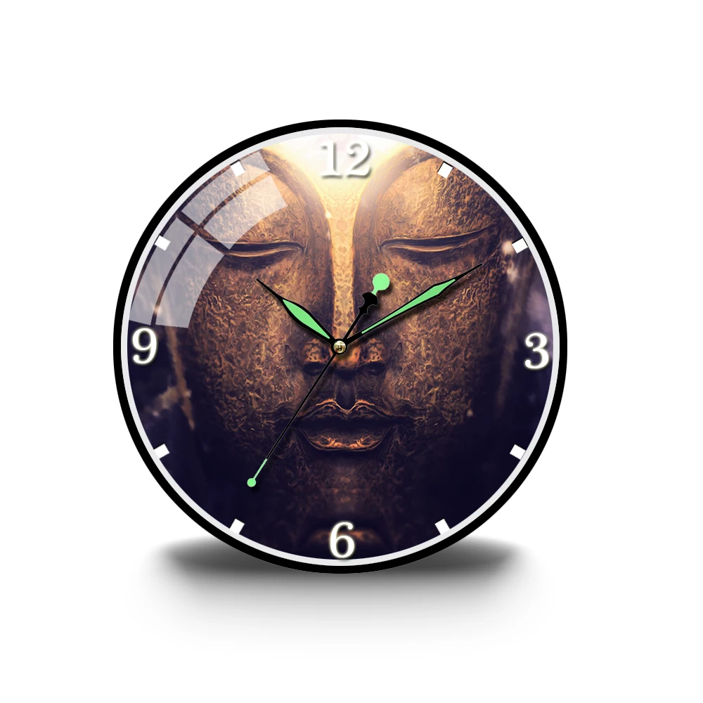 

Arcylic Watch Buddhism Religion Clock Wall Clocks Silent Office Kitchen Home Wall Clocks Noticking Horloge Rustic Spiritual Budd