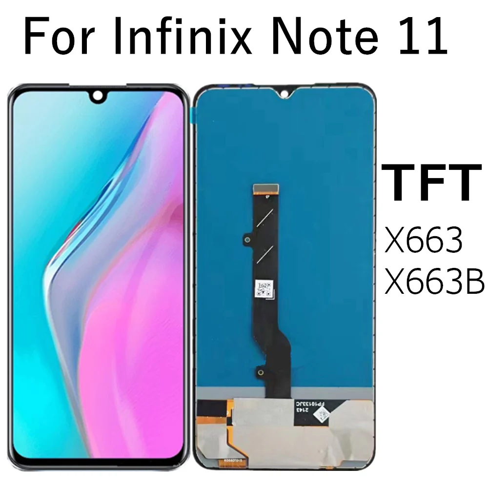 

ЖК-дисплей 6,7 дюйма для Infinix Note 11 X663, ЖК-дисплей с сенсорным экраном и дигитайзером для Infinix Note11 X663B, ЖК-дисплей