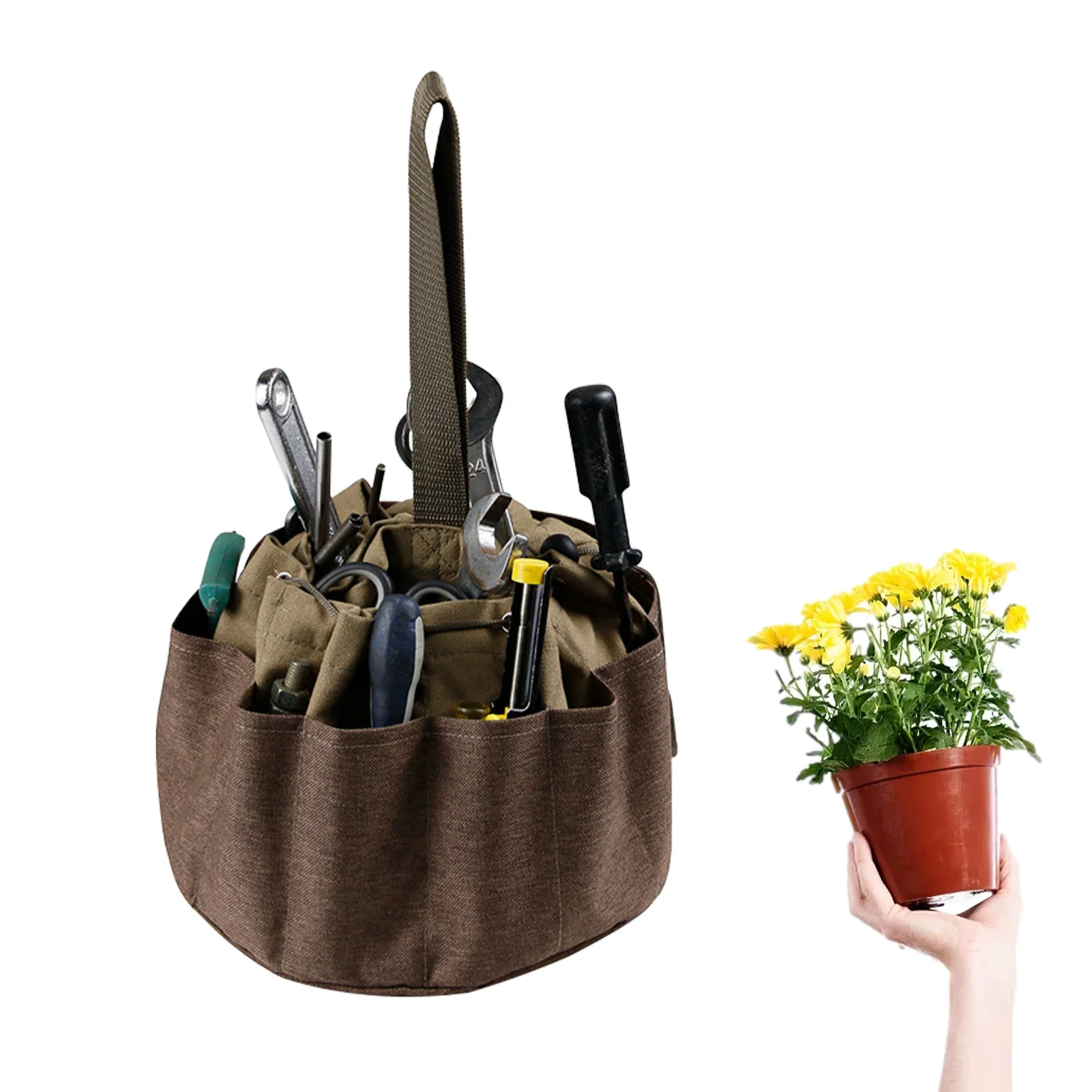 

Gardening Tote Bag Canvas Heavy-duty Garden Tote With 17 Pockets Garden Tote Organizer Bag Gardening Tool Kit Holder Canvas Bag