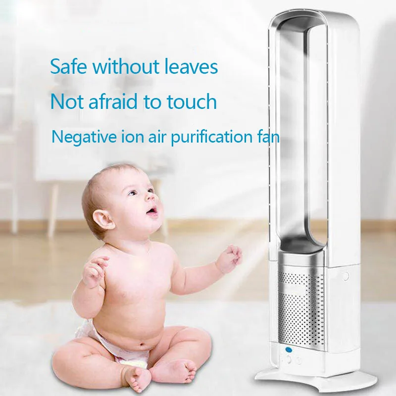 Household Stand Fan Negative Ion 90 Rotation Angle Air Filter Silent Tower Fan 32 Inch Air Purification Leafless Fan NPS036 EF