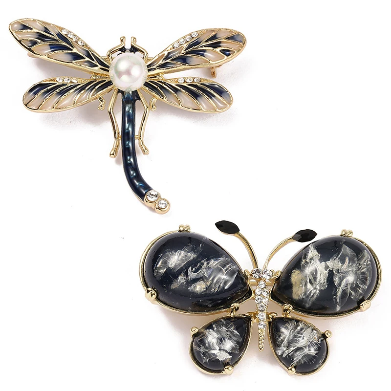 

Fashion Women Insect Shape Brooches Butterfly Dragonfly Imitation Crystal Brooches Wedding Party Rhinestone Jewelry Accessory