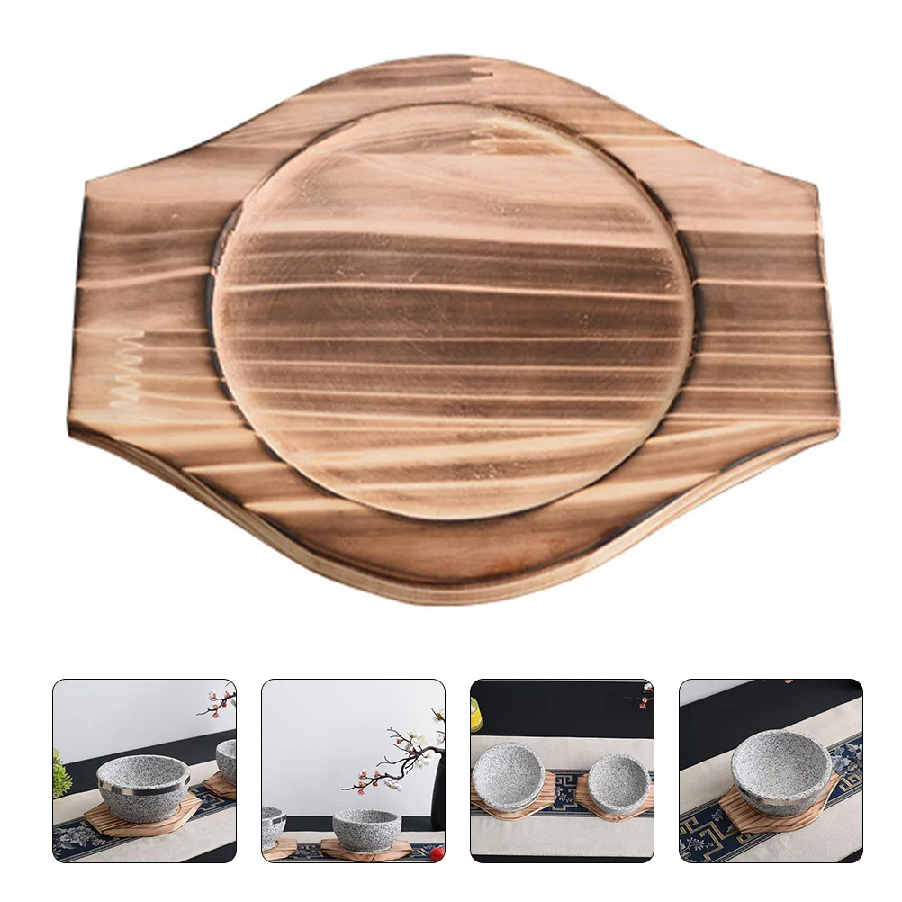 

Bowl Trivet Pot Hot Wood Stone Mat Base Wooden Casserole Dolsot Korean Holder Tray Trivets Dish Bibimbap Pan Iron Cast