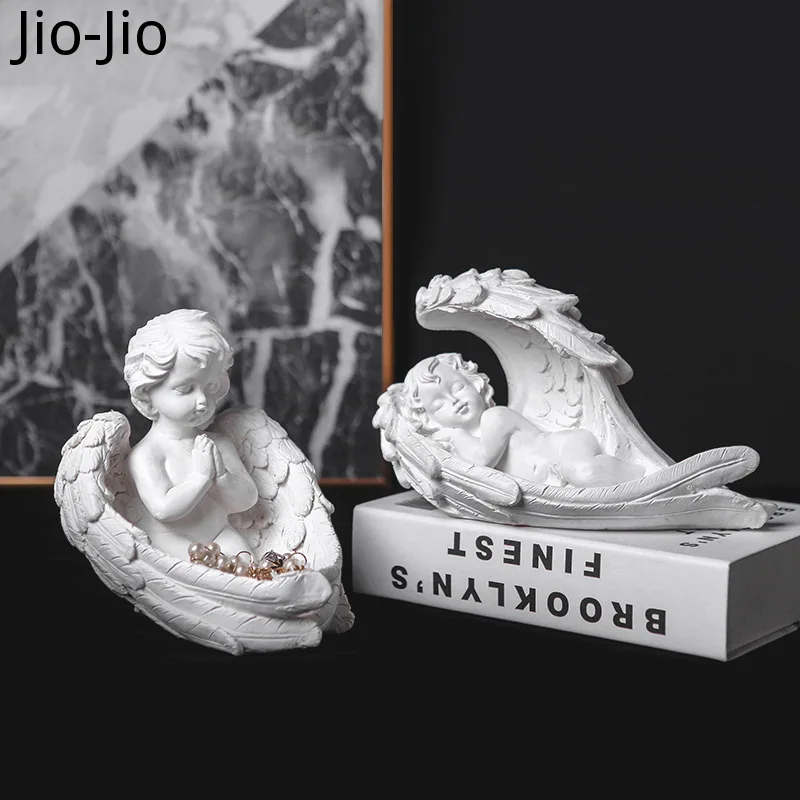 

Modern Resin Girl Angel Figurine Ornaments Window Plaster Sculpture Crafts Home Wedding Decor Accessories Figurines Miniatures