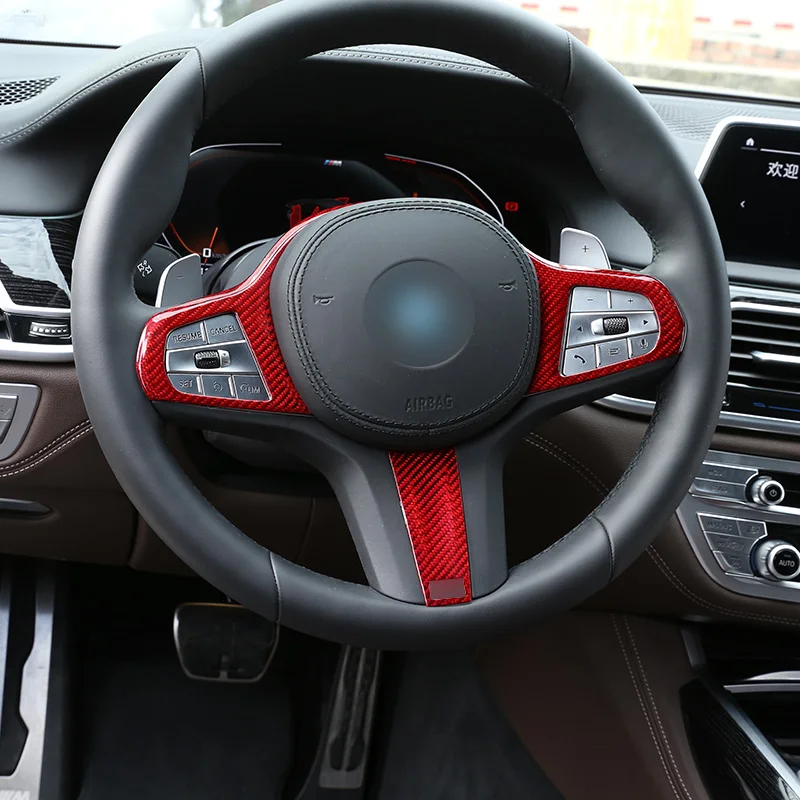Фото Для BMW 3, 4, 5, 7, 8 серии, 6 серии GT, G20, G30, G22, G11, G14, Z4, G29: накладка на руль из настоящего карбона, аксессуары для автомобиля №5