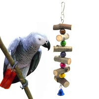 parrot toy bird chew toy wood block chewing string to bite claw grinding toy bird cage accessories