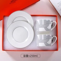 european style net black coffee cup and plate set afternoon tea tea set black tea cup bone china housewarming gift box