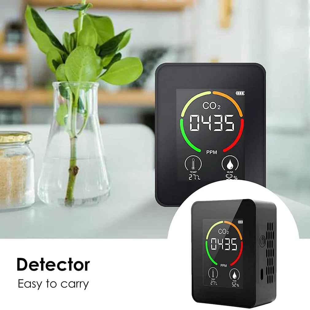 

Portable CO2 Detector Gas Concentration Detection Air Temperature Humidity Equipment Sensor Accurate Digital Display Detector