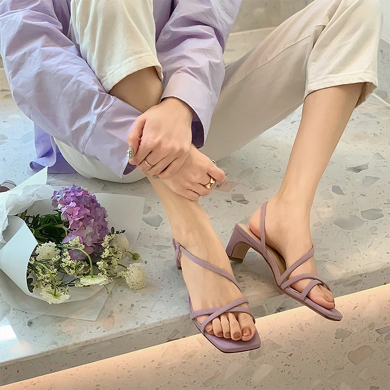 

Fashion Womens Shoes 2022 Beige Heeled Sandals Open Toe Buckle Strap Cross Cross-Shoes Luxury Comfort Black High Girls Peep Cle