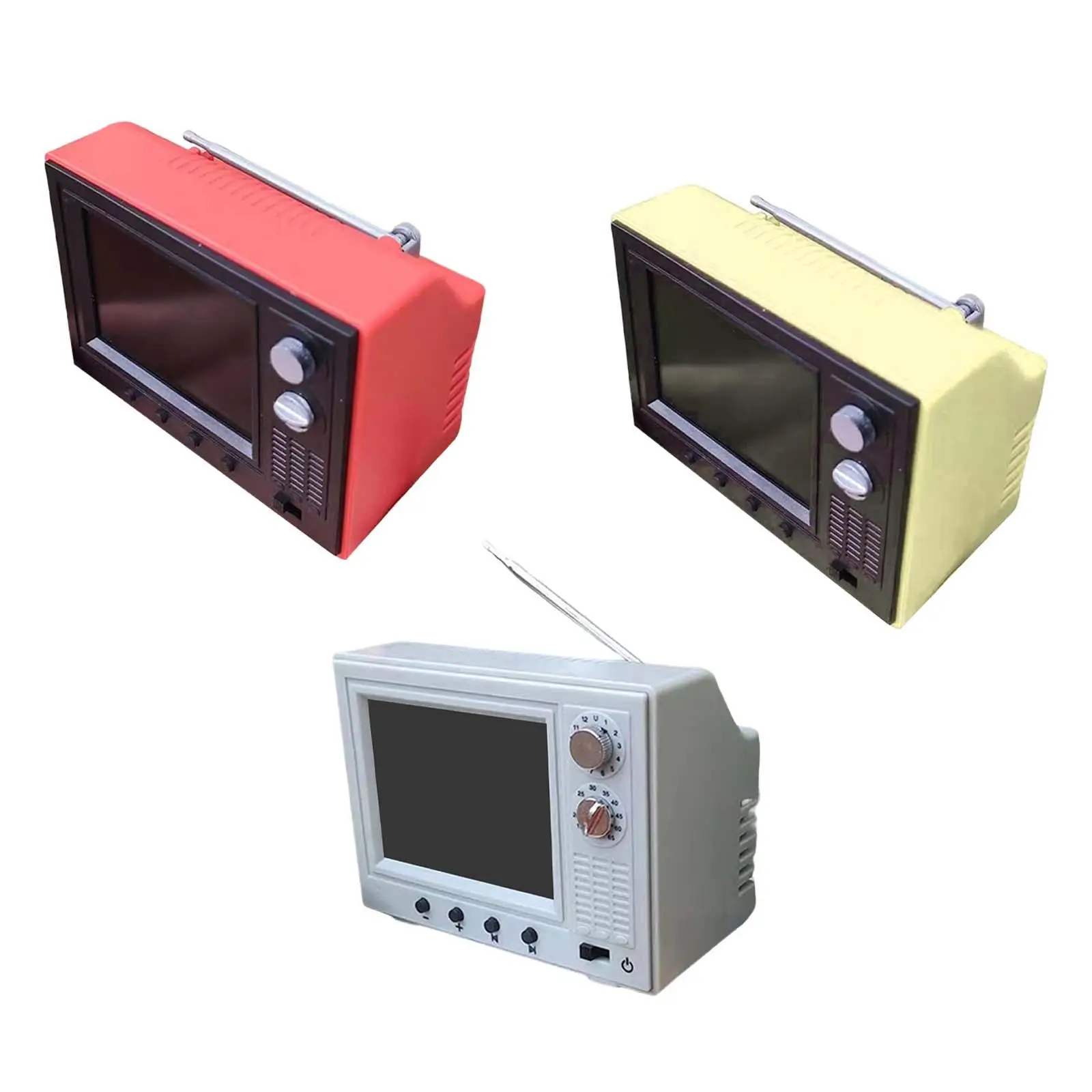 

1:12 Miniature Dollhouse Television Playable TV for Living Room Modern Furniture Accessories DIY Decoration