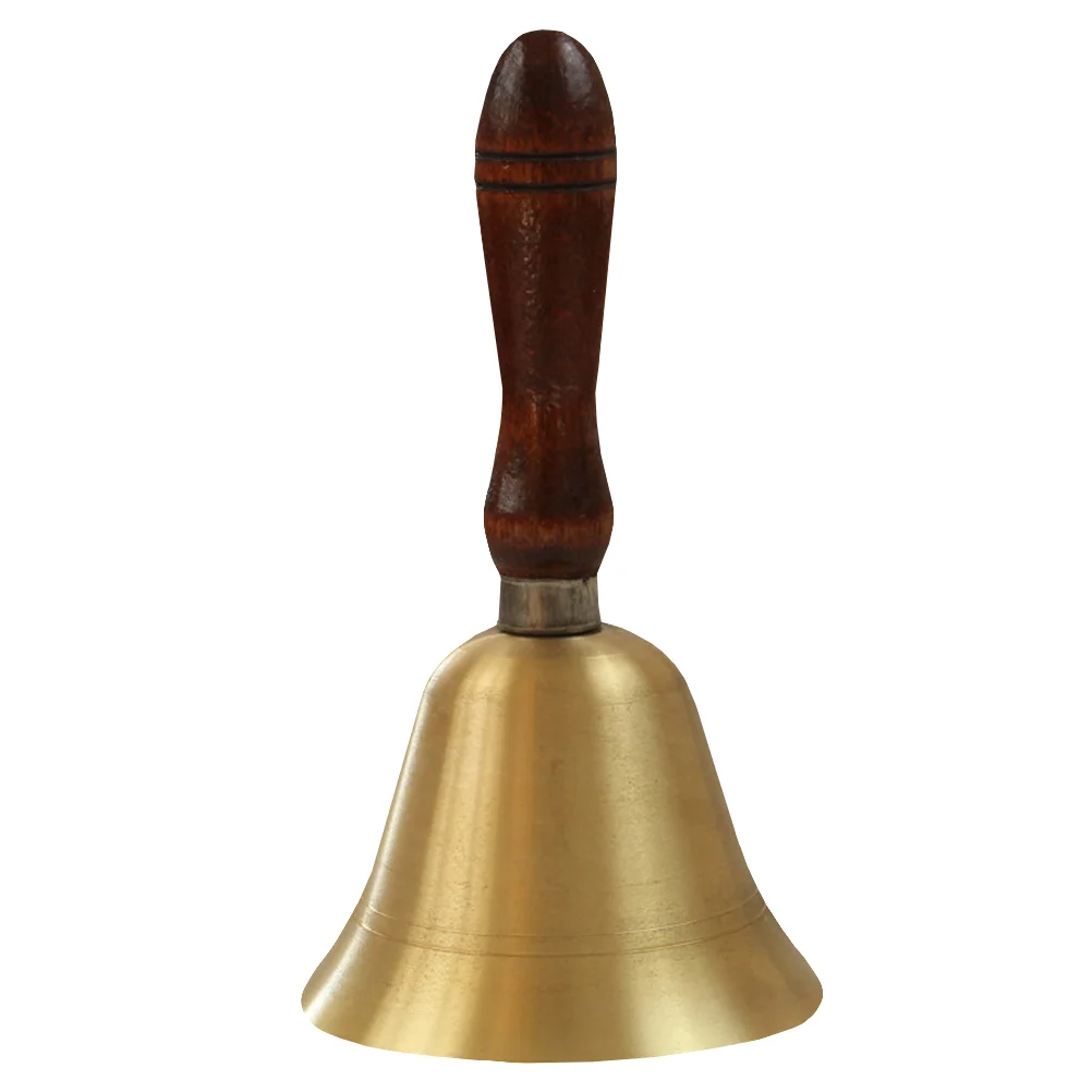 

Wooden Handle Handbell Decorative Bell Unique Hand Shaking Bell for Home