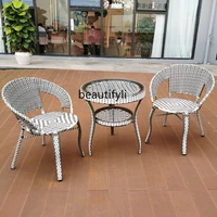 lbx rattan chair three piece leisure balcony small table and chair outdoor waterproof modern simple coffee table chair