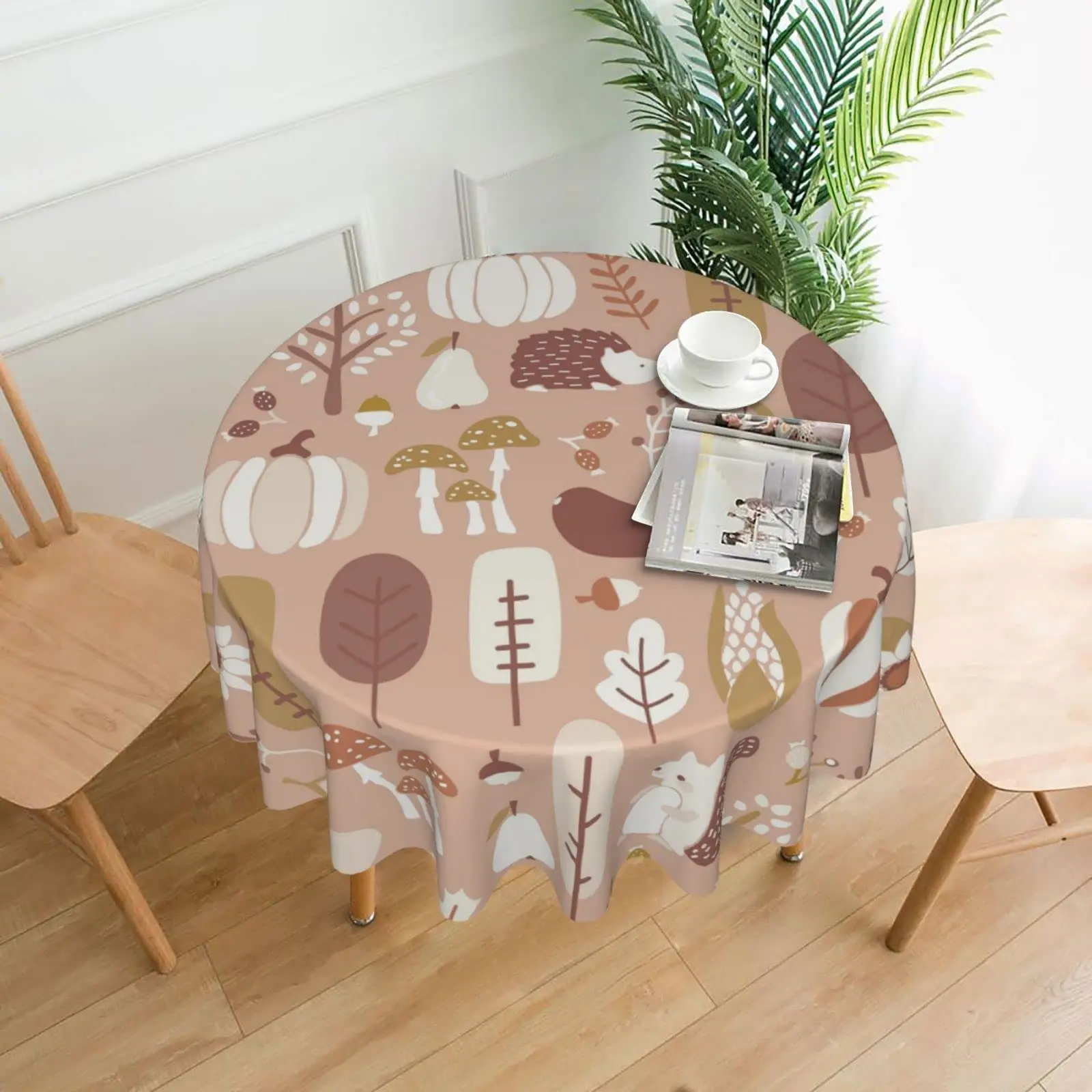 

Круглая скатерть, устойчивая к морщинам Водонепроницаемая скатерть, 60 дюймов