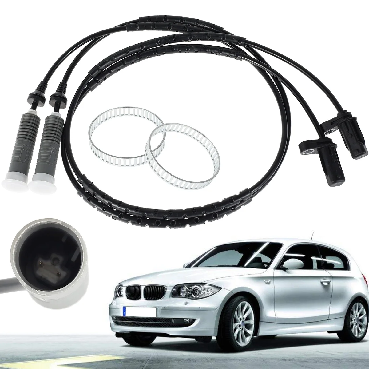 

Set of 2 Rear ABS Speed Sensor with Ring for BMW 1 3 Series E81 E82 E87 E88 E90